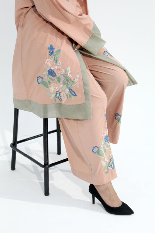 Rosebay - Sangemur Handmade Embroidered Two Piece Korean Kimono Style Set