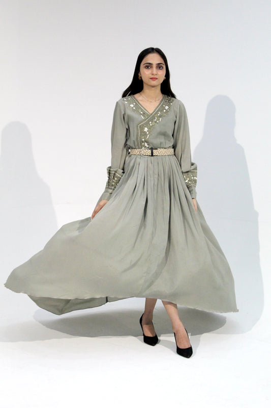 Sagefront - Sangemur Handmade Embroidered Full Length Frock