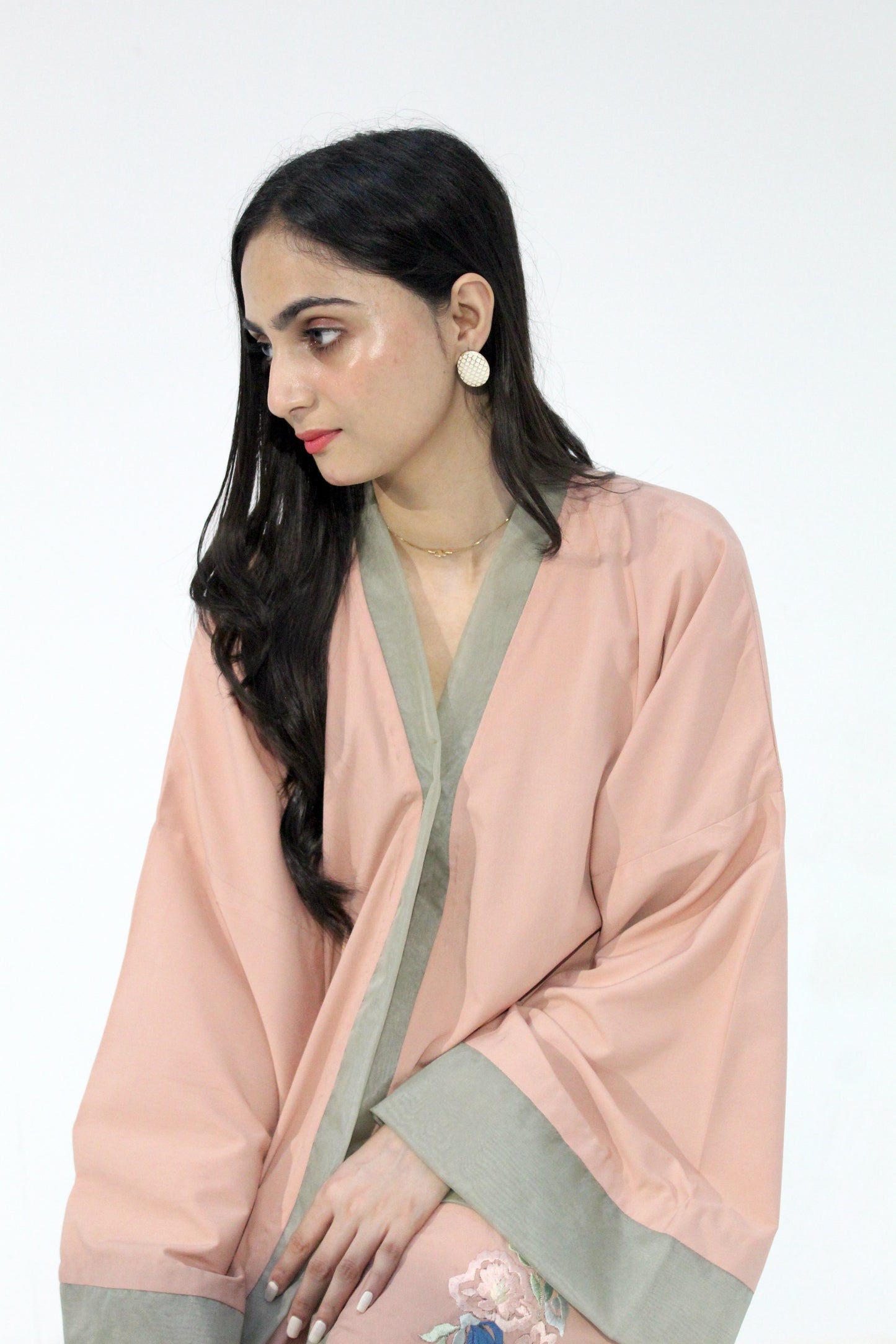 Rosebay - Sangemur Handmade Embroidered Two Piece Korean Kimono Style Set
