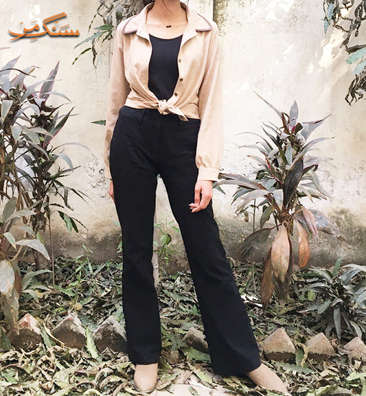 Button Down Shirt with High Waist Pant | Love Next Door