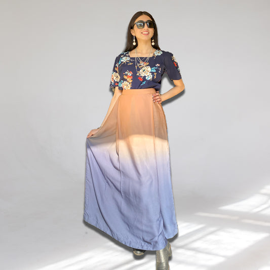 Earth & Sky | Floral Shirt with Skirt