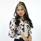Blue Floral Jacket with Skirt