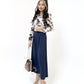 Blue Floral Jacket with Skirt
