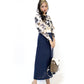 Blue Floral Jacket with Skirt