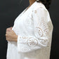 White Cotton Eyelet Long Dress