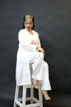 White Cotton Eyelet Long Dress