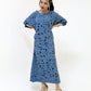 Azure Bloom – Cutwork Lawn Cotton Maxi Dress