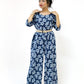 Floral Print Jumpsuit with Woven Belt