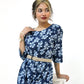 Floral Print Jumpsuit with Woven Belt