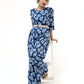 Floral Print Jumpsuit with Woven Belt