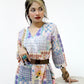 Geometric Floral Print Wide-Leg Jumpsuit with Belt