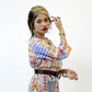 Geometric Floral Print Wide-Leg Jumpsuit with Belt