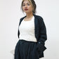 Blue Blazer and Wide-Legged High Waist Pants