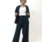 Blue Blazer and Wide-Legged High Waist Pants