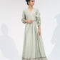 Greenfall - Sangemur Embroidered V-Neckline Full Frock