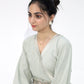 Greenfall - Sangemur Embroidered V-Neckline Full Frock