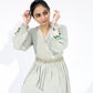 Greenfall - Sangemur Embroidered V-Neckline Full Frock