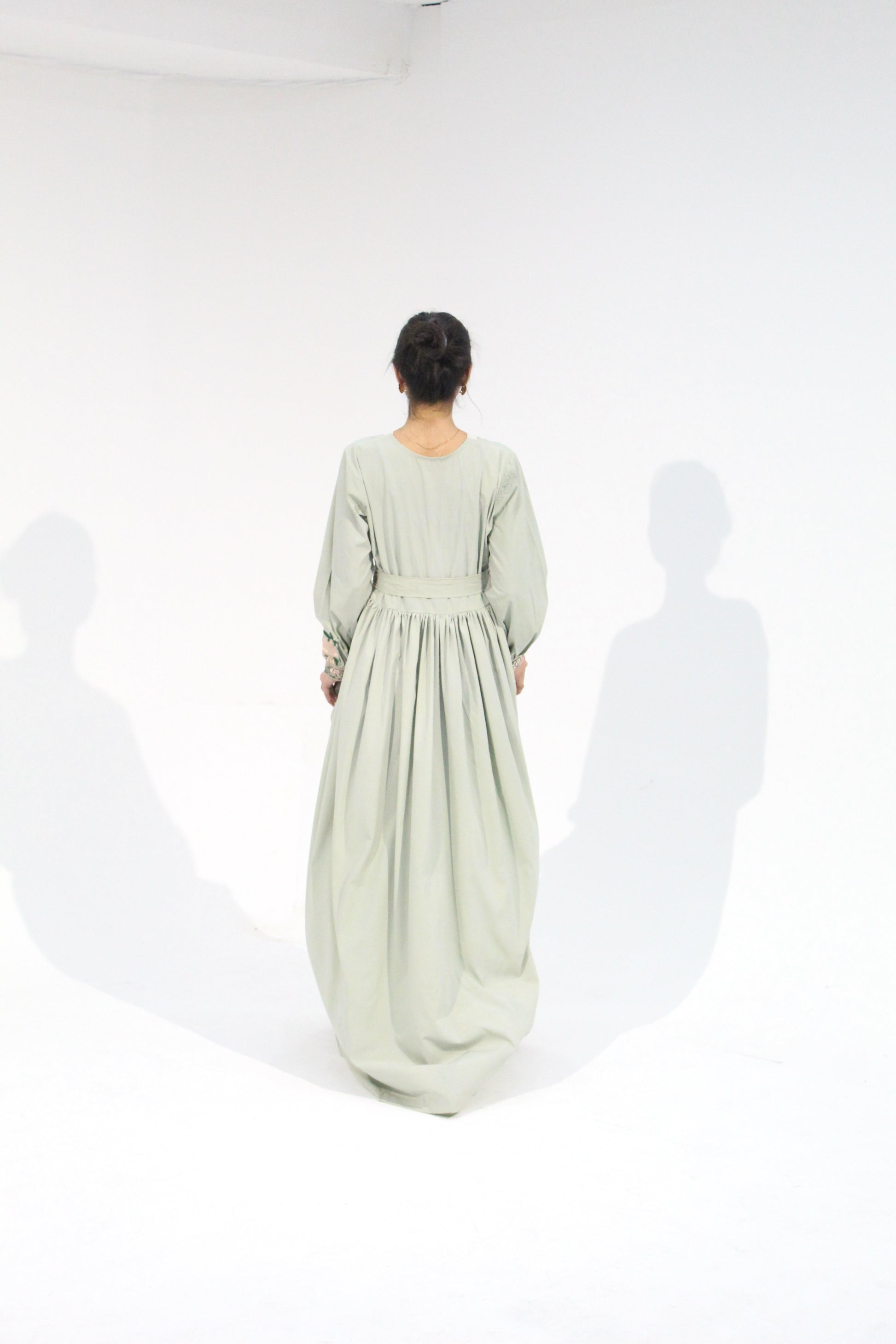 Greenfall - Sangemur Embroidered V-Neckline Full Frock