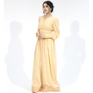 Aurora – Sangemur Handmade Embroidered Korean Maxi Dress with Puff Sleeves