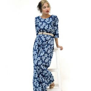 Floral Print Jumpsuit with Woven Belt - Sangemur